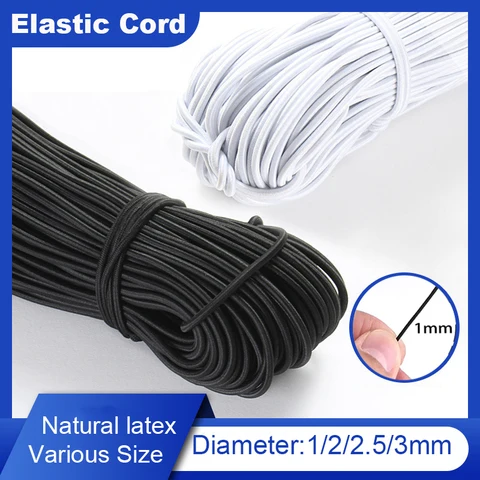 1/2/2,5/3 мм белая/черная высококачественная круглая прочная эластичная резинка для шитья одежды, рукоделия, швейных принадлежностей своими руками резина для одежды отзывы - №7