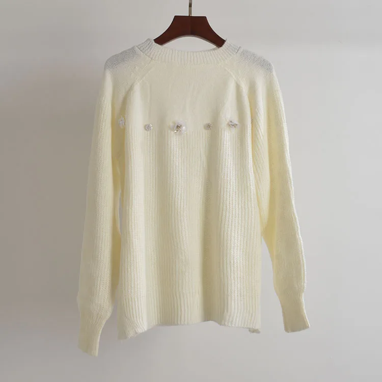 

Простой круглый пуловер Ne, вязаный свитер на крючках, женский свободный длинный свек, удобный трикотажный топ для осеннего сезона