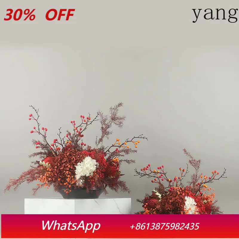 

LH New Chinese Home Dried Flower Ornament Bouquet Living Room Model Room High-end Decoration