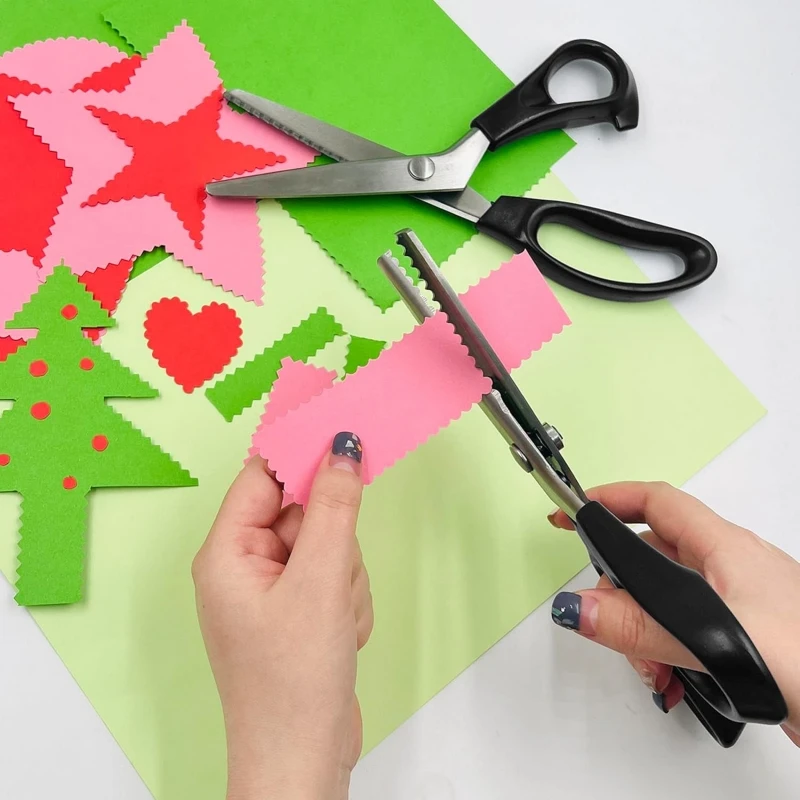 1 Stück Edelstahl-Zickzack-Schere Professionelle Schneiderschere für Handwerk, Kleiderherstellung, Zickzack-Schnitt-Schere, Nähwerkzeug für Stoff, Spitze, Papier – Detail 4
