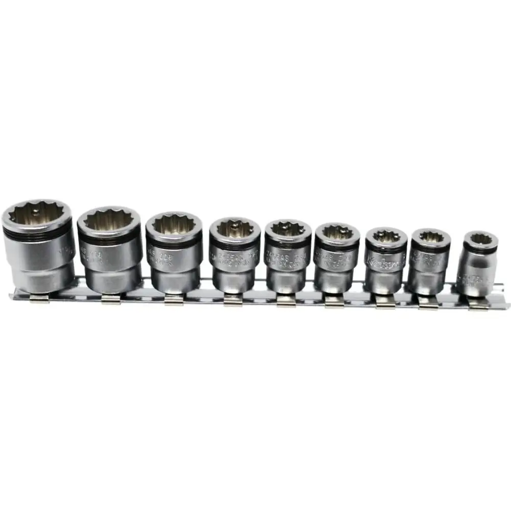 

1/4 Inch Drive 12-Point Nut Socket Set, 7/32 to 9/16, 9 Pieces