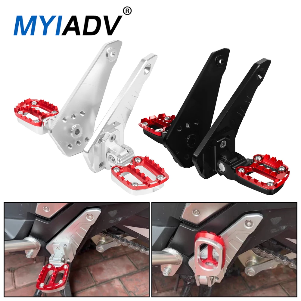 

For Honda X-ADV XADV 750 XADV750 2021-2024 2025 Motorcycle Folding Rear Foot Pegs Passenger Foot Rest Pedal Footrest Footpegs