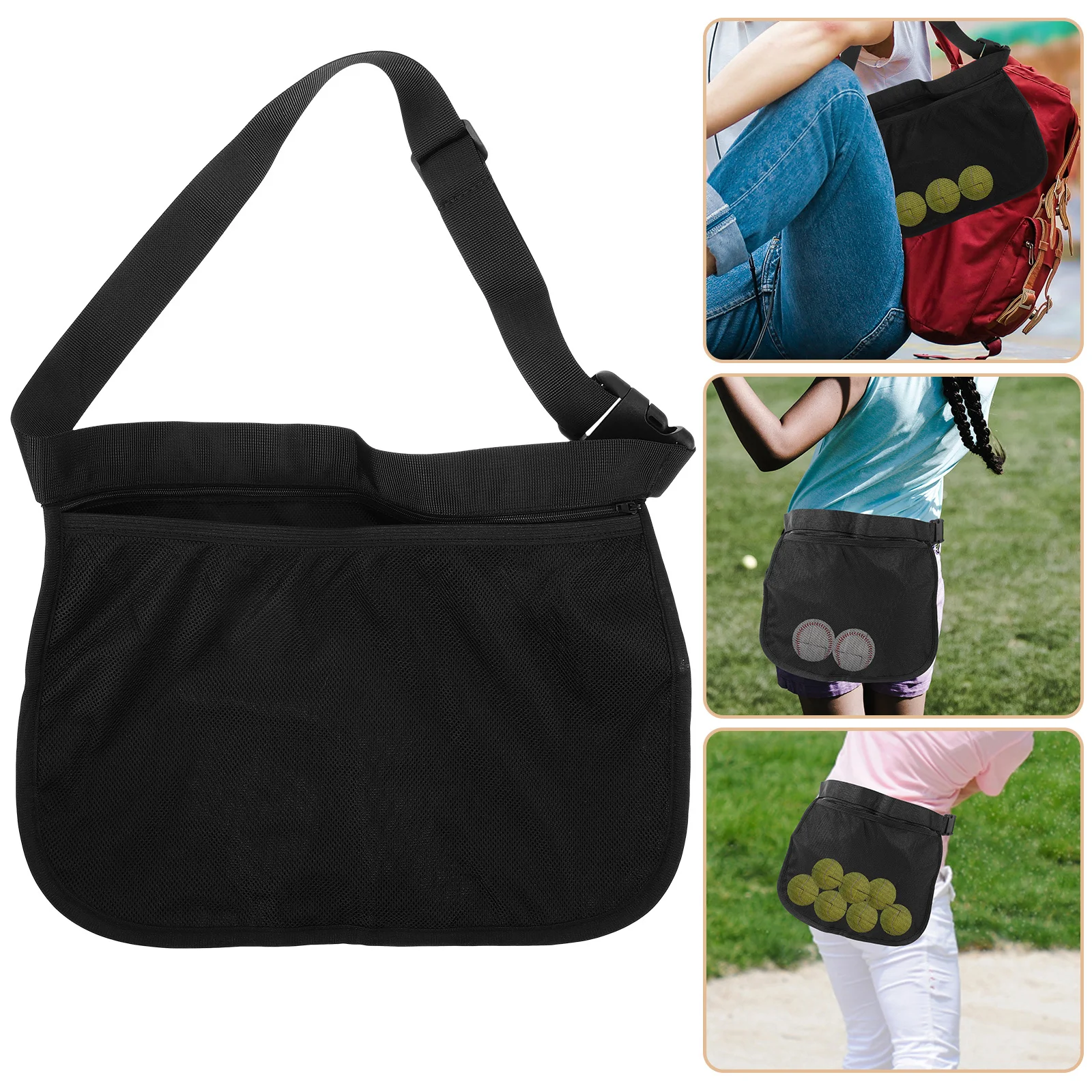 

Reusable Tennis Ball Bag Mesh Net Bag with Waist Strap Portable Storage for Tennis Golf Baseball Balls Ball Waist Pack