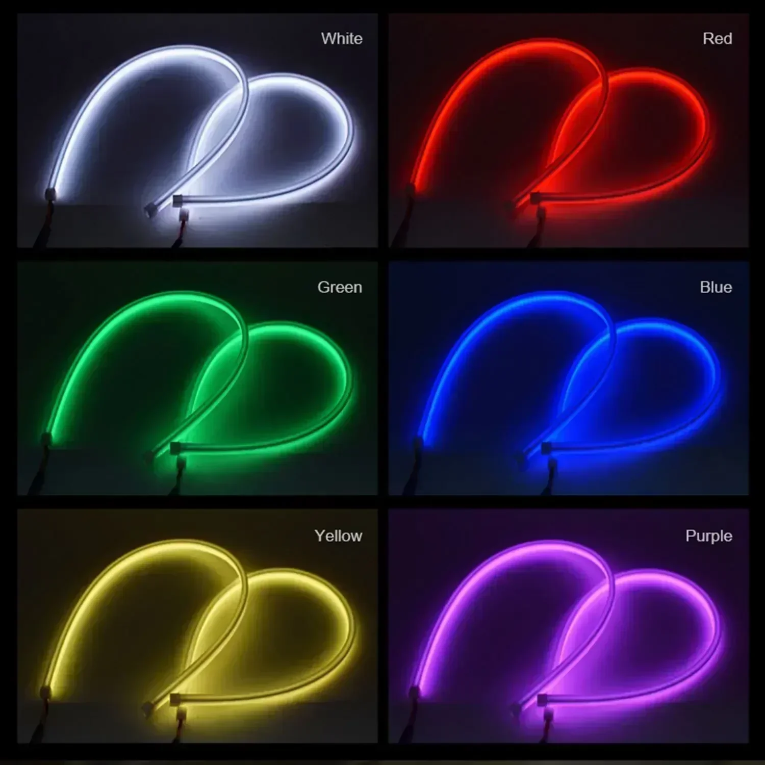 2PCS Car Decorative LED Strip RGB Daytime Running Light DRL APP Remote Control Cool Colorful Flowing Turn Signal Waterproof