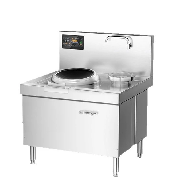 

pot stove Commercial high-power concave induction cooker Canteen beef and mutton soup pot Single double head large frying stove