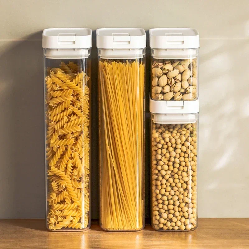 

Pasta Storage Box Transparent Plastic Grain Seal Tank Spaghetti Storage Container Moisture-Proof Snack Jar Kitchen Food Tank