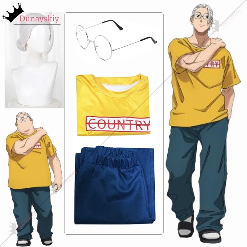 ساكاموتو القلقاس تأثيري حلي أنيمي ساكاموتو أيام لعب الأدوار موحدة تي شيرت المئزر ساكاموتو القلقاس شعر مستعار مجموعة للجنسين الزي