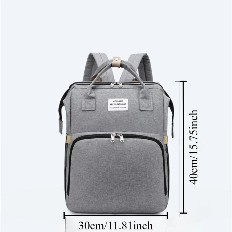 Mom Foldable Diaper Backpack Convertible Mom Bag Portable Travel Backpack Multipurpose Baby Bag with Changing Mat