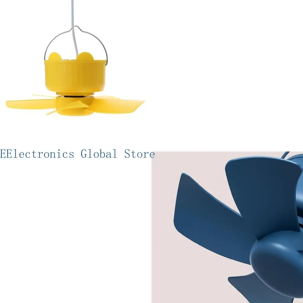 462B Multi-function 3-Speed Hanging Fan with Hook Ceiling Fan USB Optional Timing Canopy Fan Camping Fan for Valentine's Day