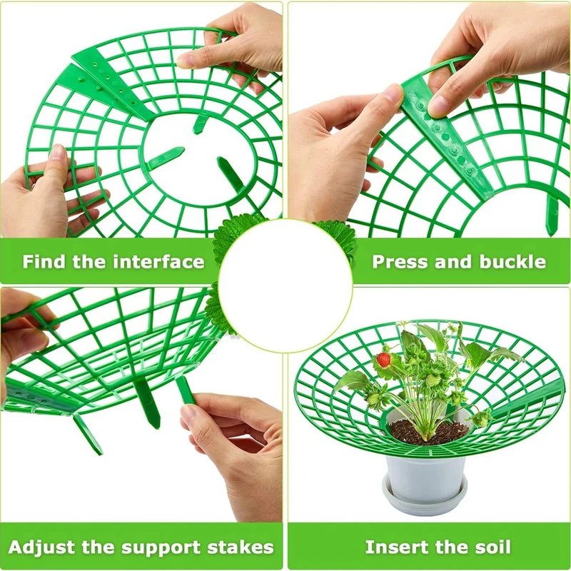 Strawberry Stand Frame Holder Balcony Planting Rack Plant Flower Climbing Pillar Gardening Stand 20PCS