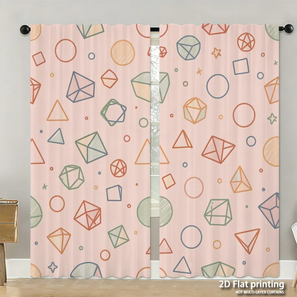

Geometric Pattern Curtains Abstract Boho Chic Home Decoration Window Drapery Panels for Living Room Bedroom Curtain Accent Shade