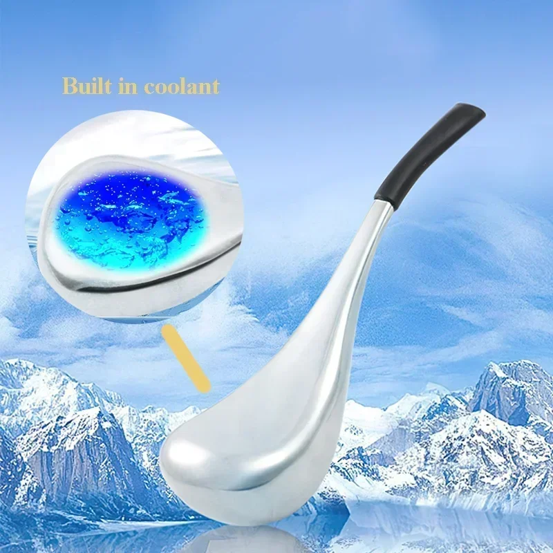 2 STKS Ijsbollen Lepel Massager Gezichtsverzorging Freeze Tool Roestvrij Staal Gezicht Schoonheid Cryo Roller Cooling Massage Spa Bal