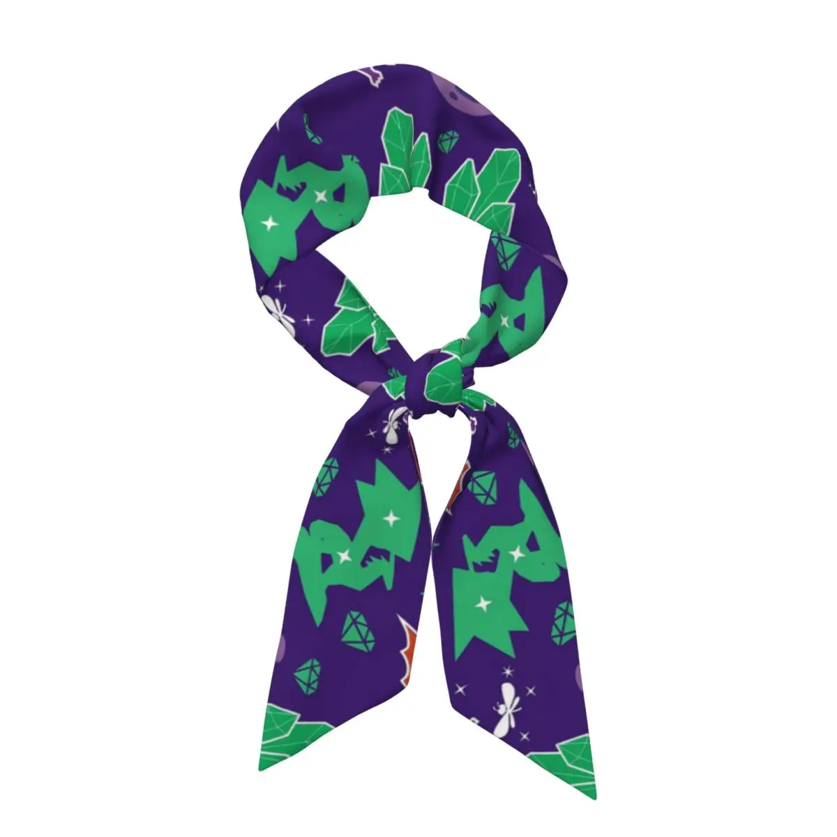 Flame Spyro Pattern Women Long Narrow Scarf Silky Skinny Scarf Multi-use Neck Head Wrap for Office Daily Party