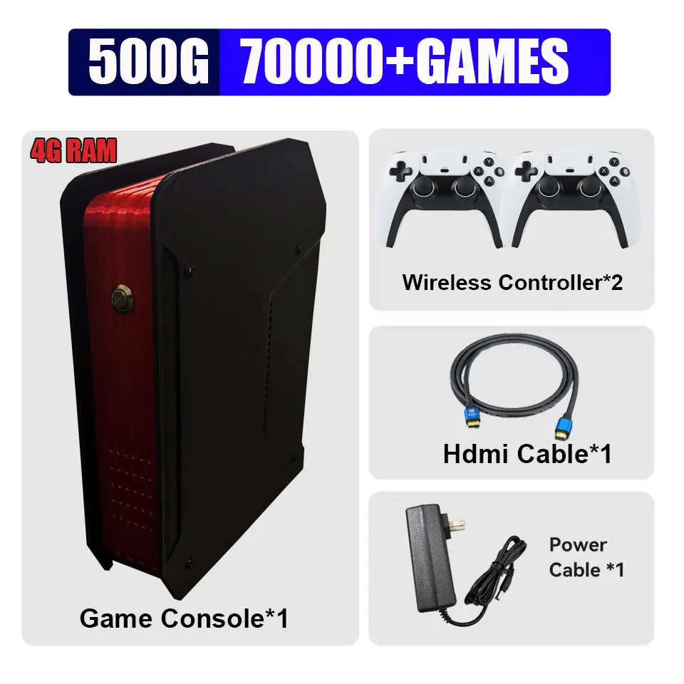 X4 Retro Videogameconsole met 1TB Dual-system en I3-3110M CPU voor PS2/PSP/Wii/N64/DC/SS Kindergames Cadeaus voor mannen Cadeau