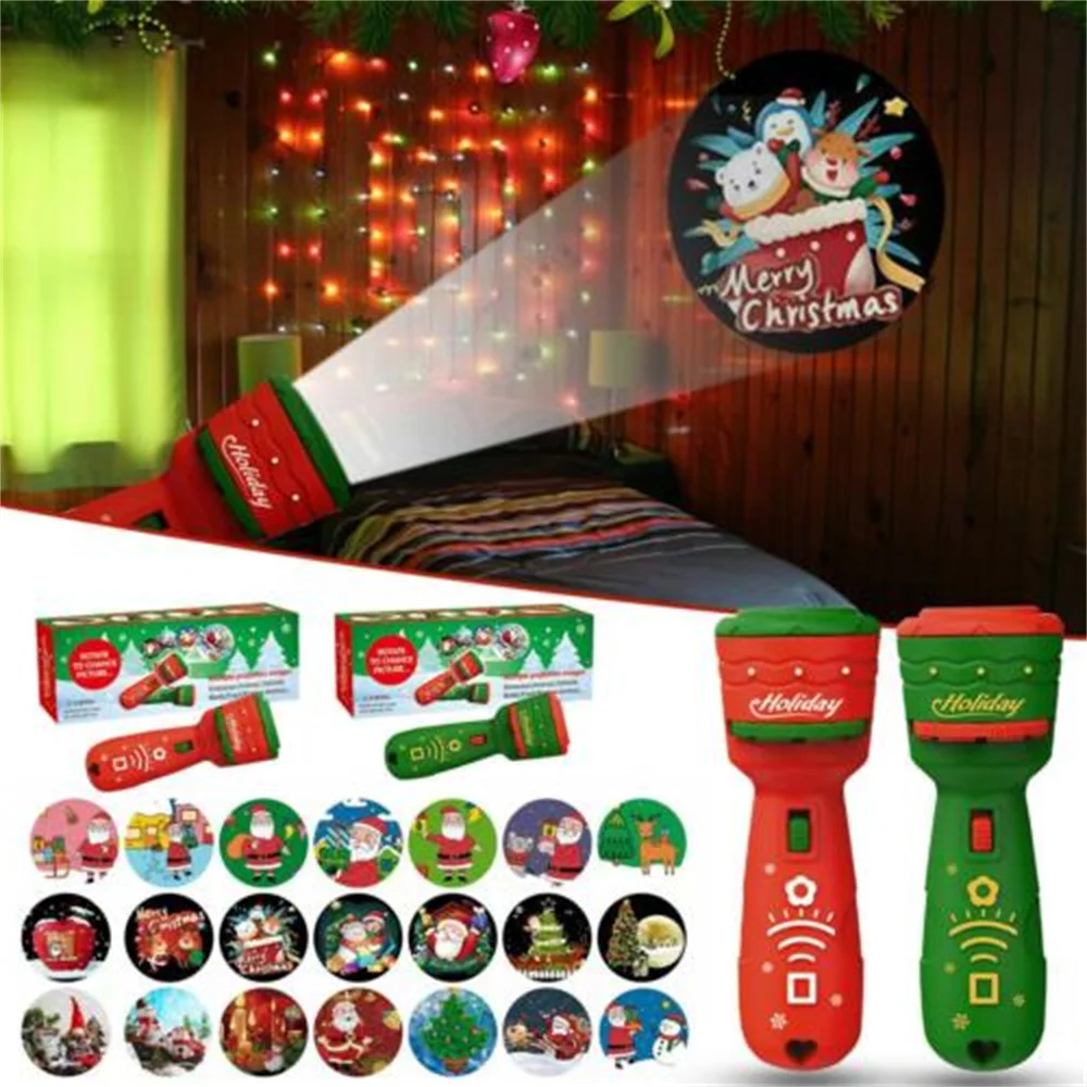 

Realistic 24 Patterns Santa Christmas Tree Flashlight Projector Torch Lamp Santa Claus Holiday Birthday Xmas Toy Gift for Kids