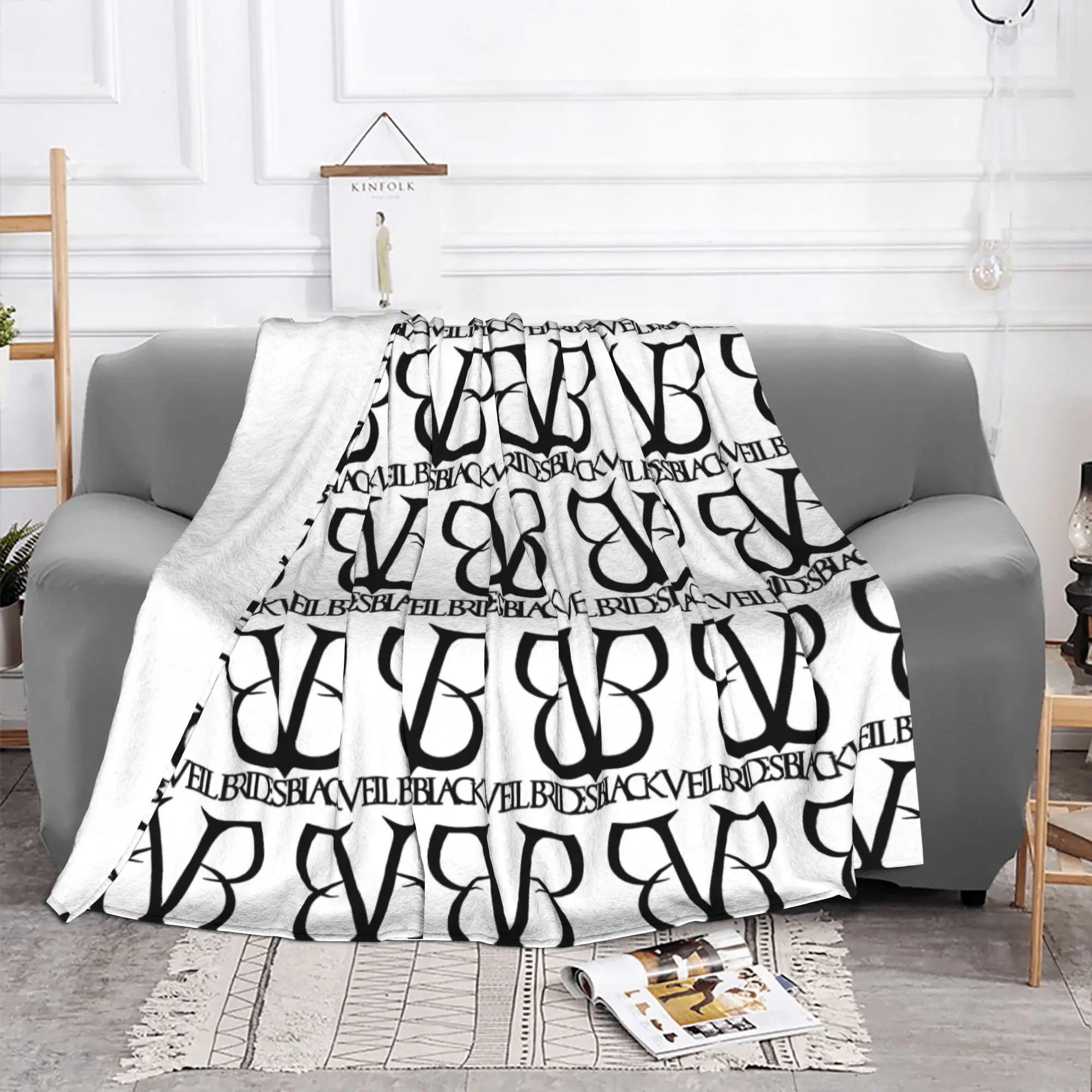1PC home Cutecore Classic B-Black veil brides Blanket Super Cosy Plush Home Living Room Sofa halloween