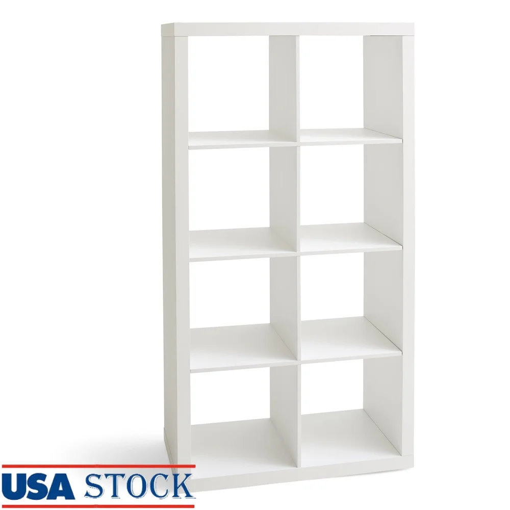 

8-Cube Storage Organizer Versatile Bookcase Open Back Design Easy Assembly Cubbies Display Office Storage Multi-Functional