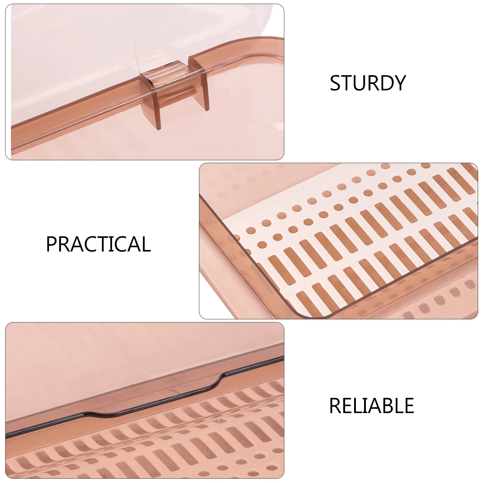 

Plastic Chopsticks Drain Storage Box Brown Food Grade Chopsticks Holder Tableware Organizer Lid Kitchen Cutlery Utensil