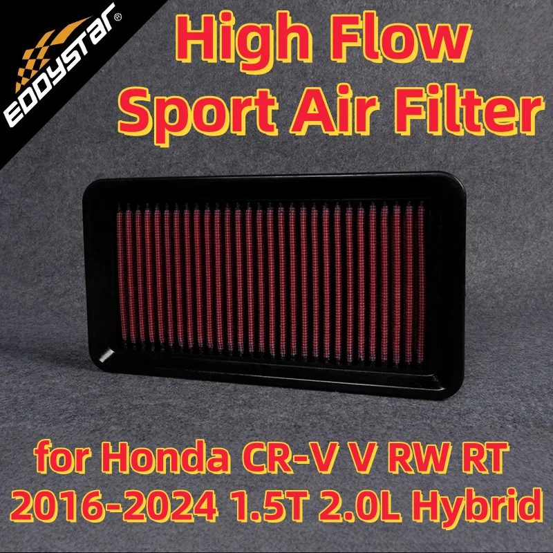 

High Flow Sport Air Filter for Honda CR-V V RW RT 2016-2024 1.5T RW1 RW2 2.0L Hybrid RT5 Washable Racing Intake Filters