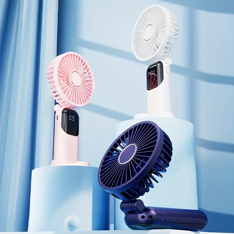 Xiaomi F01 Portable Fan, Battery Operated Blower, 5 Speeds Personal with Base, Digital Display, 180° Ajustable Lash