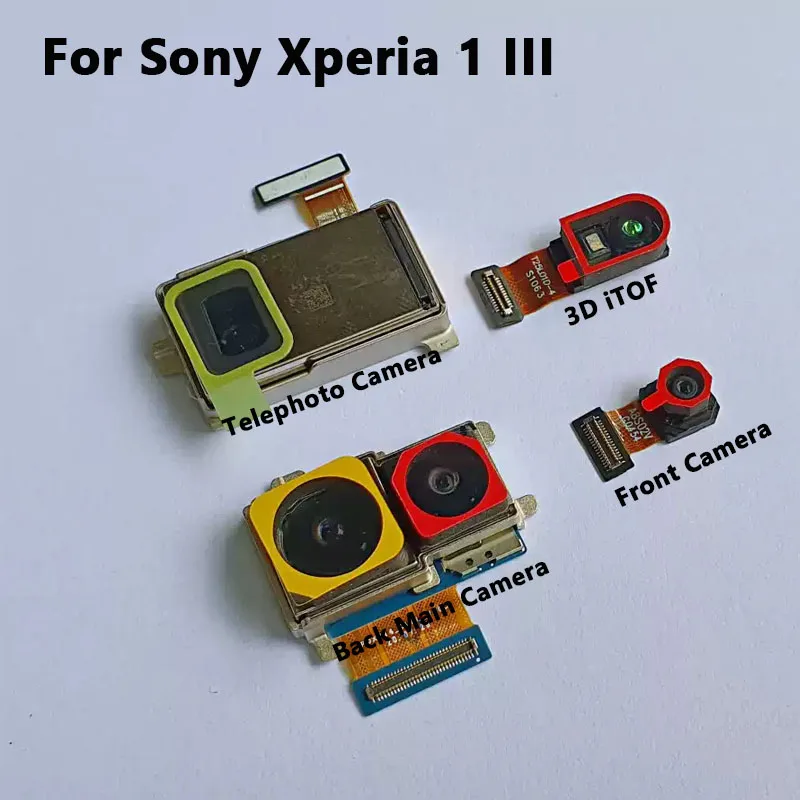 For Sony Xperia 1 III / X1iii MARK3 XQ-BC52 BC62 BC72 Front Back Main Wide Telephoto Camera Module 3D iToF Flex Cable