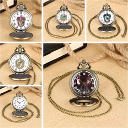 2024 Hot Harri Retro Pocket Watch Deathly Hallows Hufflepuff Slytherin Gryffindor Ravenclaw Badge Big Watches Gifts Accessorions