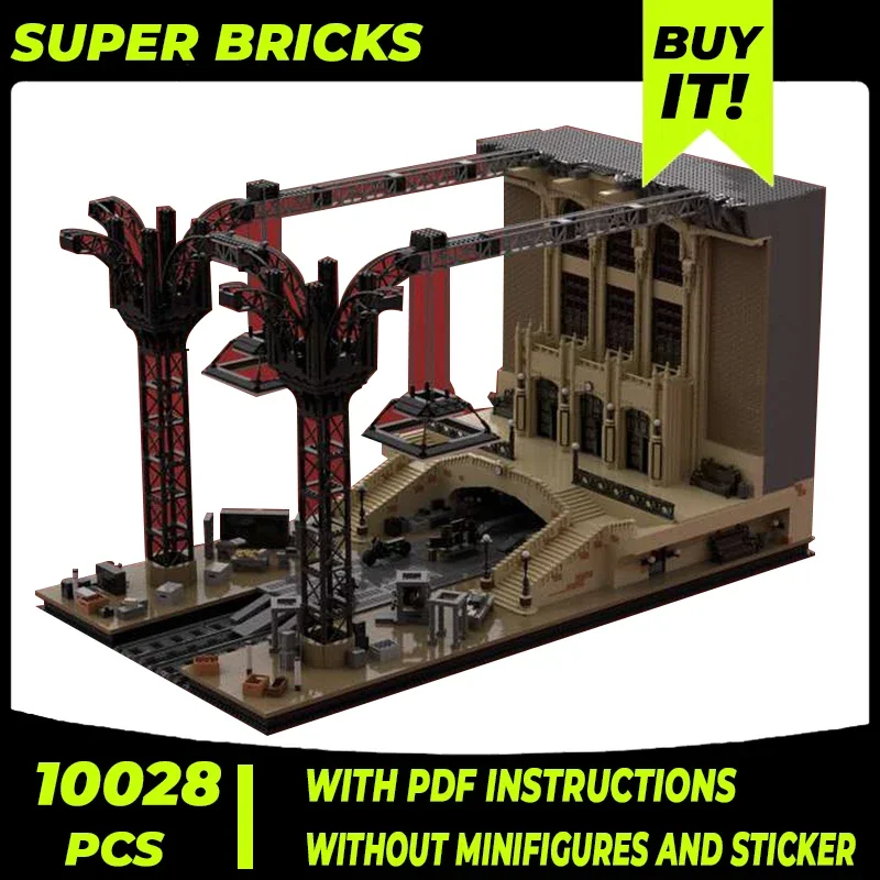 Film di pipistrello popolari modello Moc Building Bricks Bat Cave Terminal Station Technology Blocks regali giocattoli di natale set fai da te assemblaggio