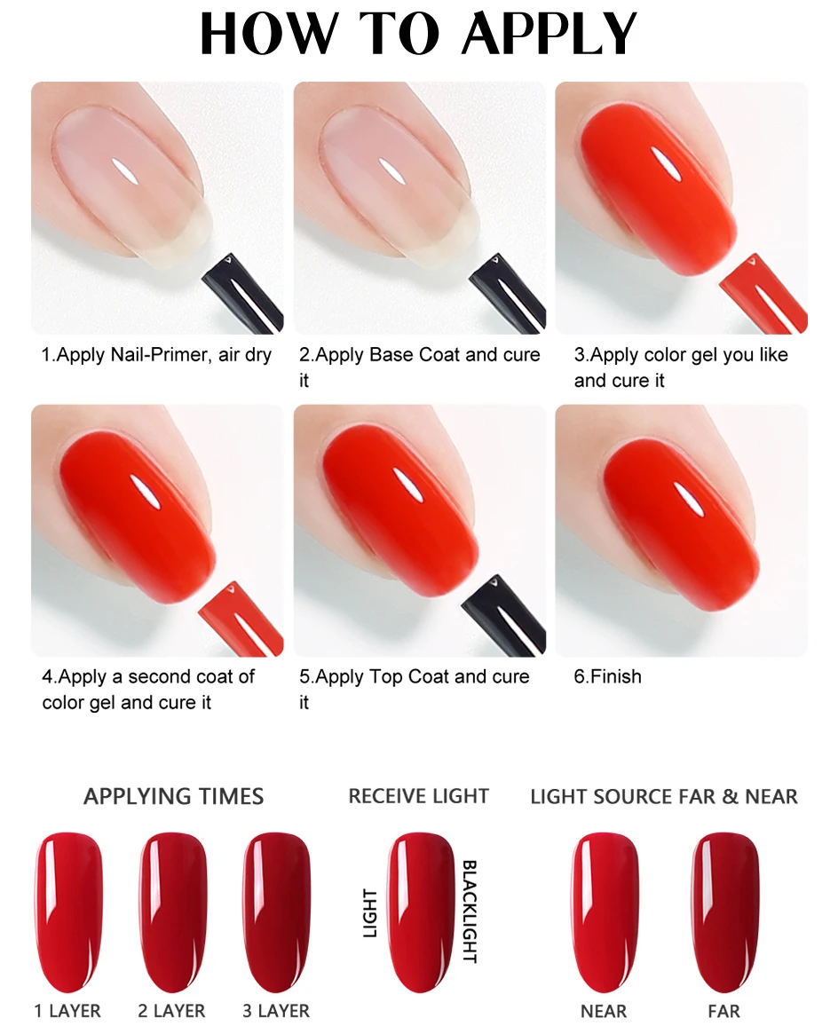 Clou Beaute 10 Stück TPO & HEMA FREIER Nagellack-Set Gel-Lack Frühlingsfarben UV-Gel Nagellack Semi-Permanent Hochpigmentierter Lack – Detail 23