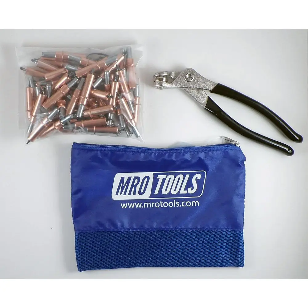 

Sheet Metal Fasteners with Pliers and Carry Bag, 50 Pieces, 1/8 Inch
