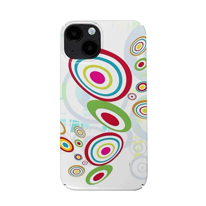 

Ins Korean Colorful Circle Art Case for IPHONE 17 16 ProMax 15 14 Plus 13 12 MINI 11 PRO 16Plus XR XS MAX Acrylic Phone Cover