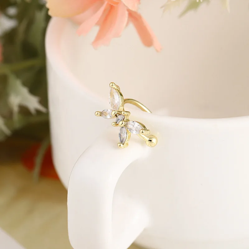 Korean Fashion Diamond-encrusted Zircon Butterfly Ear Clip Niche Design Non-pierced Ear Bone Clip