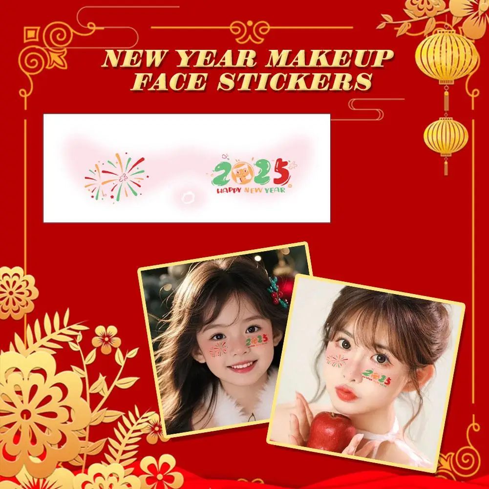 Chinese New Year Makeup Face Stickers New Year Party Tattoo Sticker Face Decoration Sticker