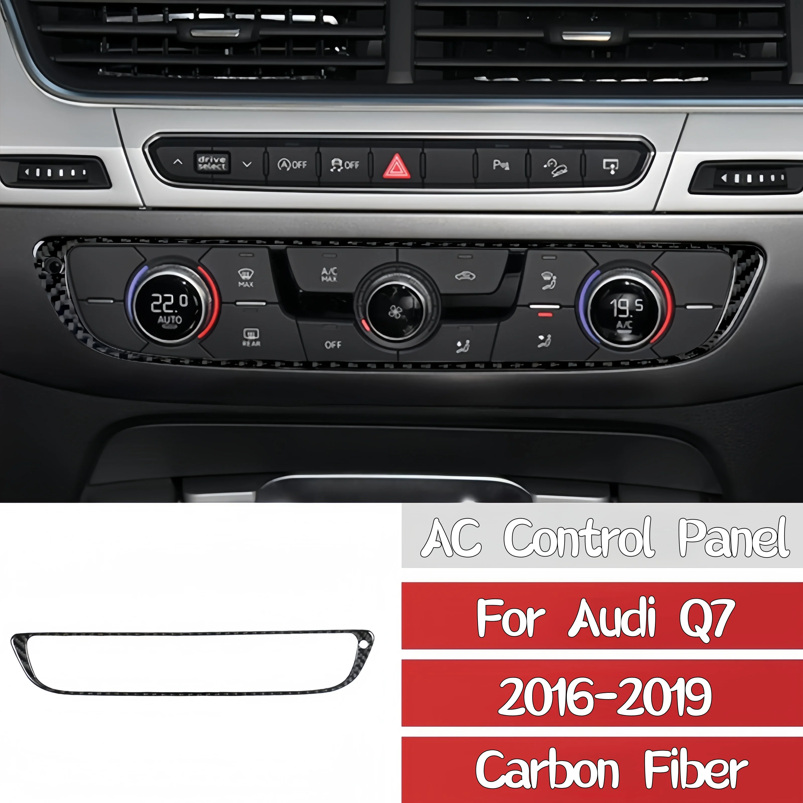 

Для Audi Q7 2016 2017 2018 2019 автомобильный кондиционер из углеродного волокна, панель управления переменным током, декоративная наклейка, авто Зуehör