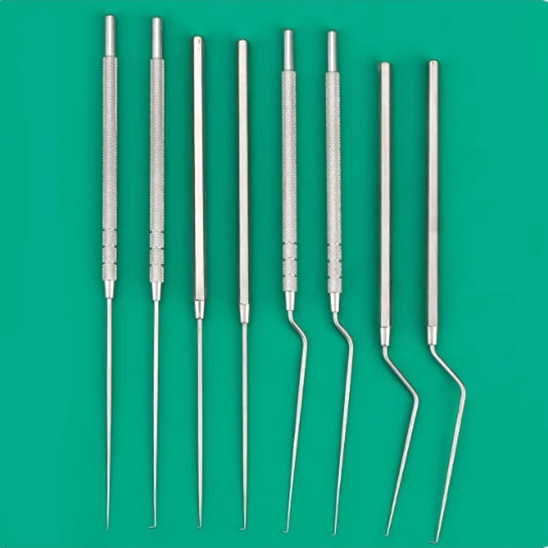 Physicians use hook hard ear wax tools, straight curved facial instruments