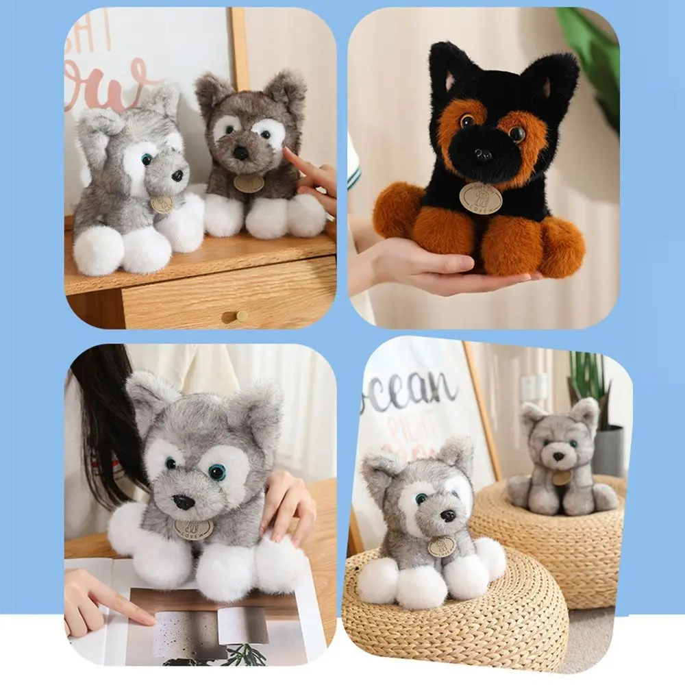 

Cuddly 22cm Sitting Little Wolf Dog Soft Fluffy Husky Puppy Lovely Companion Pets Children Birthday Gift