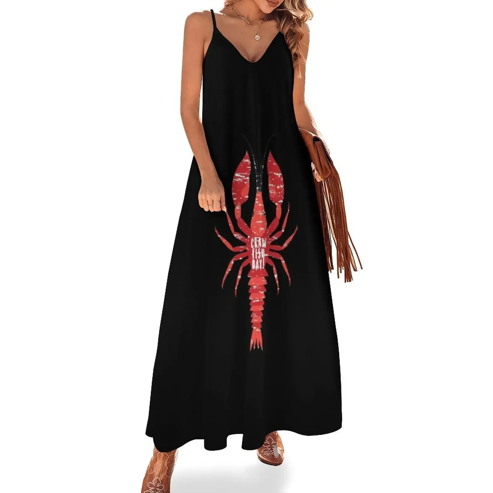 Crawfish Day Cajun Boil Mudbug Festival Sleeveless Dress Womens dresses Woman's evening dress Dress