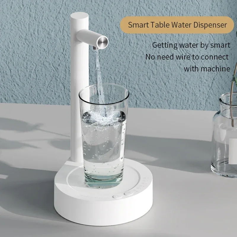 6 Gear Electric Table Water Dispenser Smart Water Bottle Pump With Base Automatic Barreled Water Pump USB Charging Outdoor