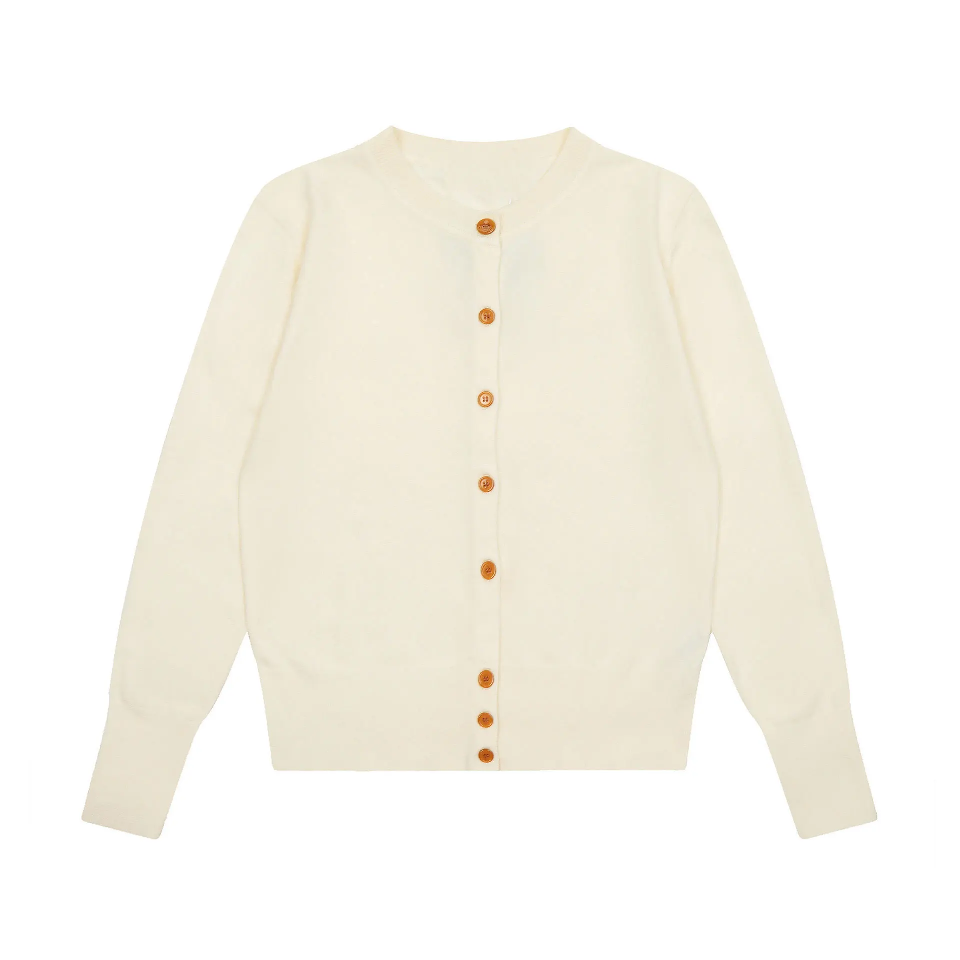 2026 Classic Round Neck Embroidered Wool Knitted Cardigan Sweater, Women's Trendy Brand, Korean Style College Style