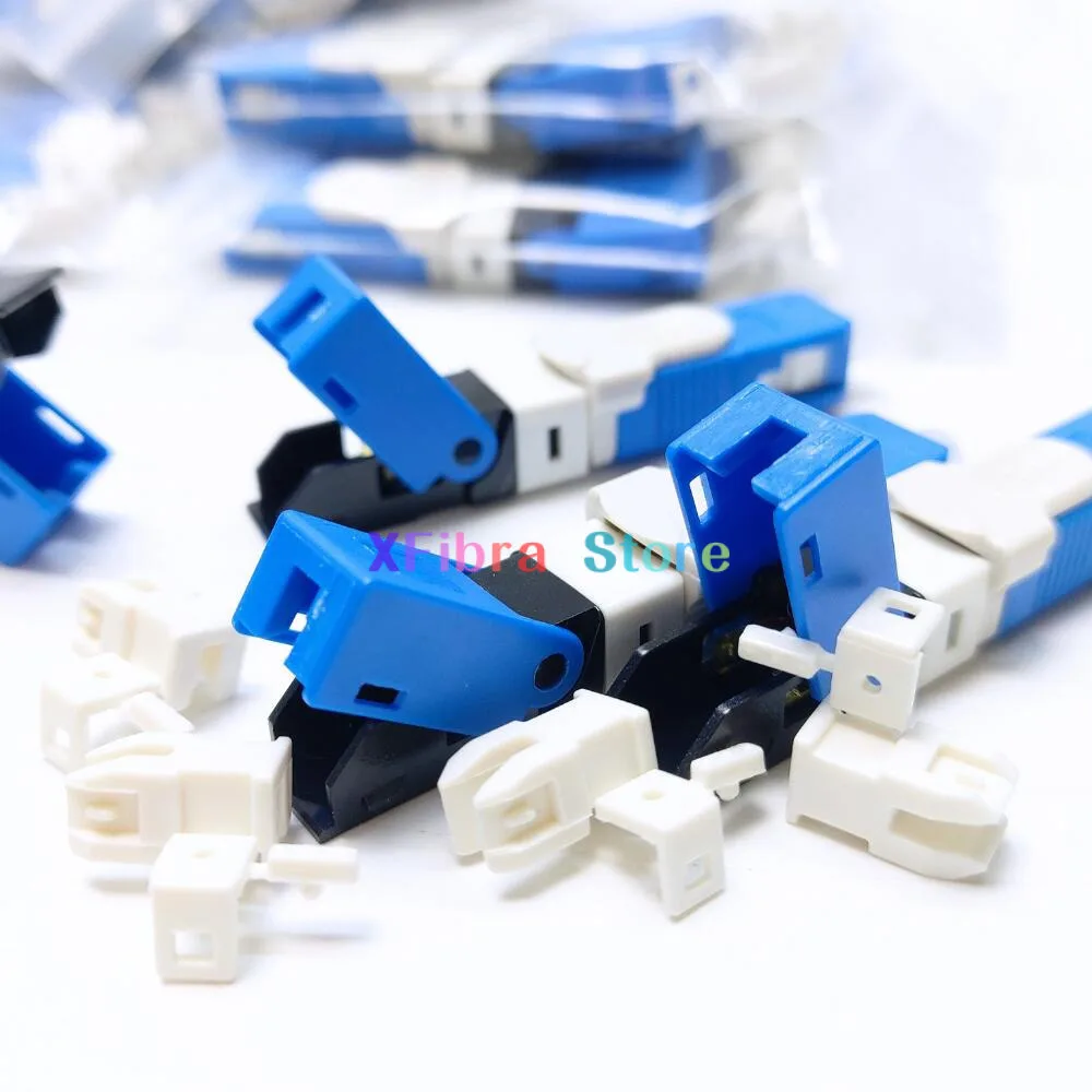 10-500PCS/Lot FTTH ESC250D SC UPC Single-Mode Fiber Optic Quick Connector FTTH SM Optic Fast Connector