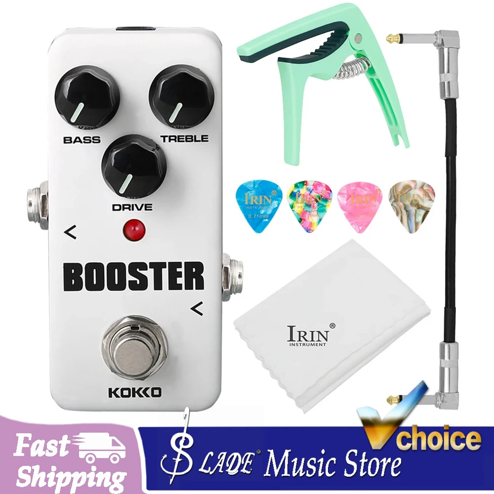 KOKKO FBS2 2-Band EQ Boost Guitar Pedal – Mini Booster with High/Low Frequency Controls, True Bypass for Electric Guitar/Bass