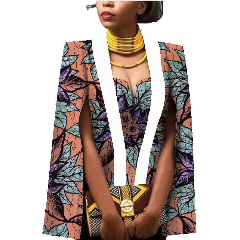 African Women Clothing Full Sleeve Cape Coat Dress Suit African Tops 2 Piece Set Party Dresses Winter Dress Women Clothes WY552