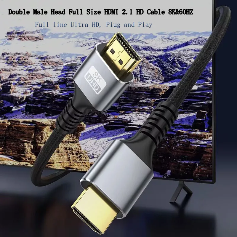 PyroGraphy 8K HDMI 2.1 HD A Type to A Type Cable Full Size HDMI Cable Cord 0.5m/1m/2m/3mFour Size Length 8K@60Hz 4K@120Hz 48Gbps