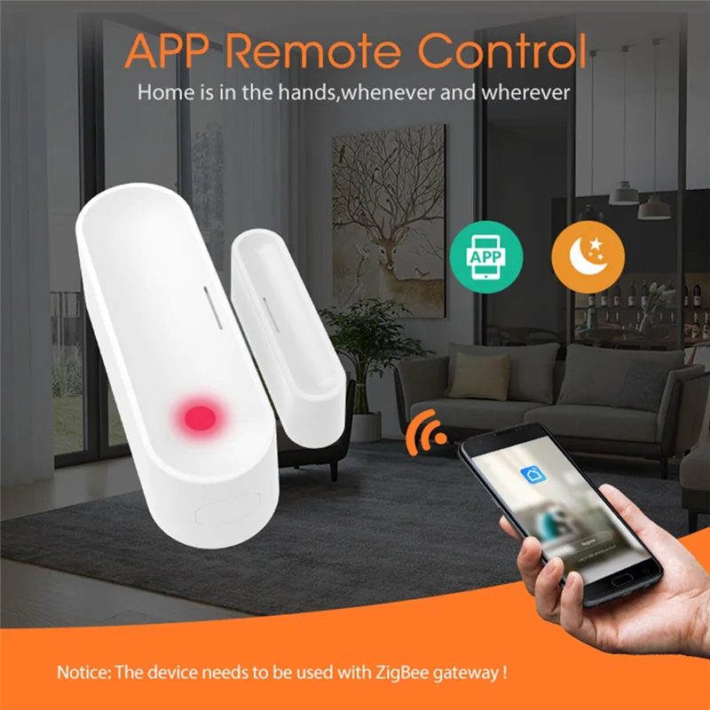 A08F-Tuya Smart Zigbee Door Window Sensor Smart Home Wireless Door  APP Remote Alarm Works Support Alexa Google Home