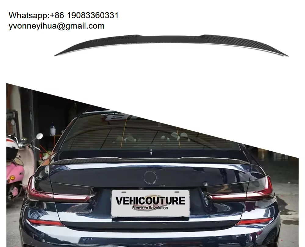

Vehicouture G20 M Style Dry Carbon Fiber Double Deck Rear Spoiler With 100% Fitment For BMW G20 3 Series Auto Body Kit