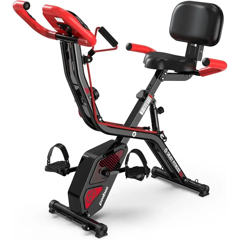 

Upright Stationary Bike with 8-Level Magnetic Resistance, 6.6 lbs Flywheel, 300 lbs Capacity, Back Cushion for Home Gym