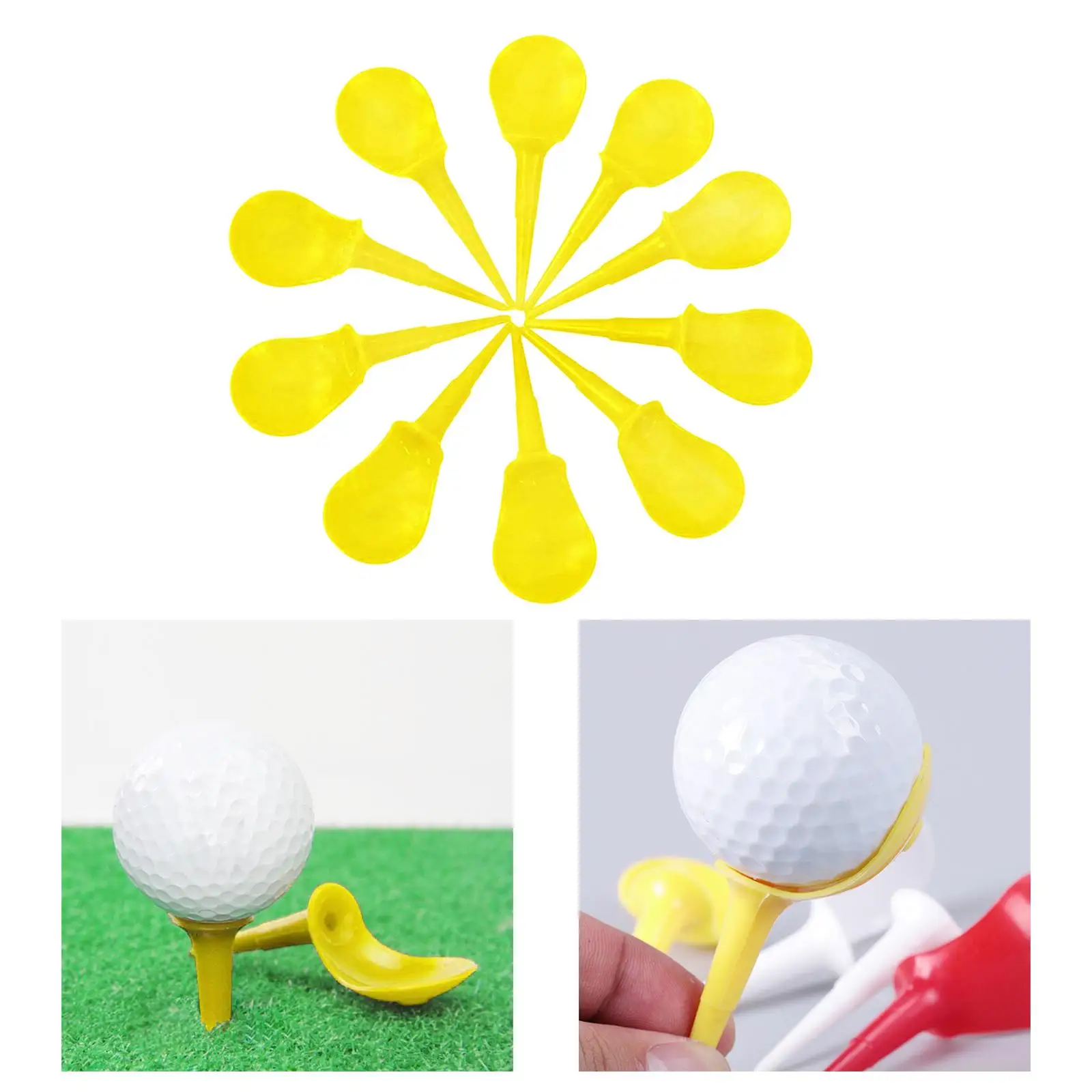 2x10 PCS Professional Golf Tees Driving Range Accessory Beginners Yellow