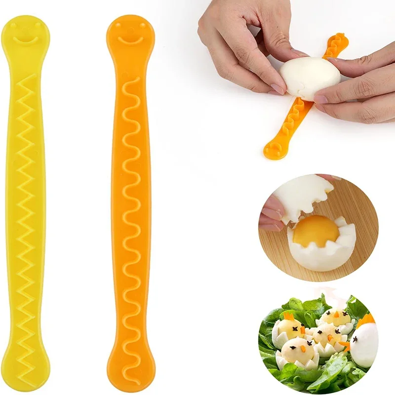 

2Pcs Egg Cutter Set Fancy Cut Eggs Cooked Eggs Cutter Egg Decorating Tools Bento Cut Flower Shaper Kitchen Cooking Gadgets