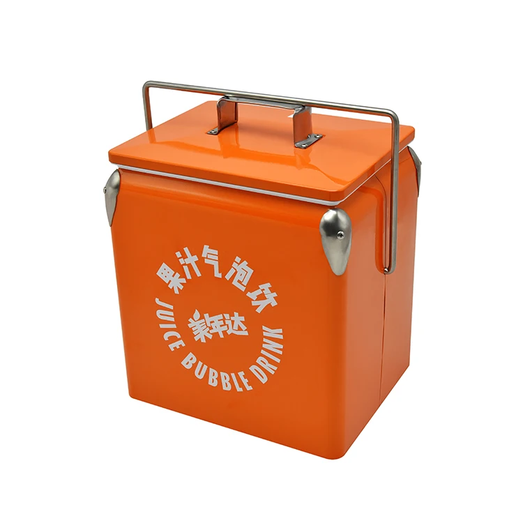 Wine Cooler 13L Cooler Box Vintage Cooler Bag Ice Metal Box Promotional Gift Wine Fridge For Caravan,Camper Accessories