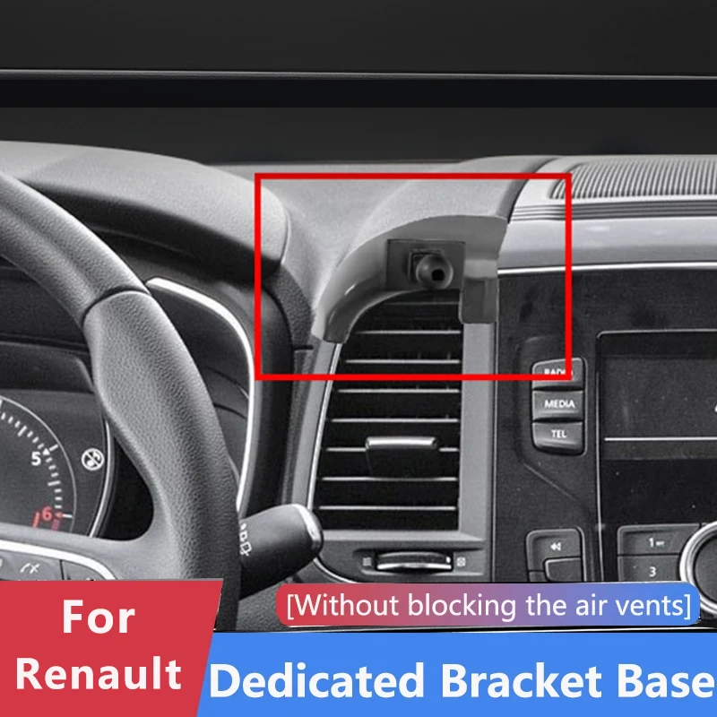 Suporte de telefone dedicado para carro, base de fixadores de montagem para renault koleos samsung qm5 qm6 mk1 mk2 2009-2016 2017 2018 2019