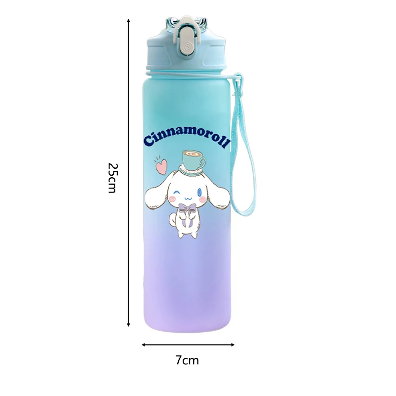 750Ml Sanrio Cinnamoroll Straw Cup Leak Proof Large Capacity Water Cup Children Portable Plastic Jug Outdoor Camping Water Cup